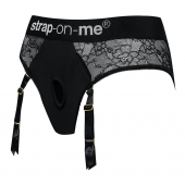 Черные трусики для насадок Diva Lingerie Harness - size M - Strap-on-me - купить с доставкой в Обнинске