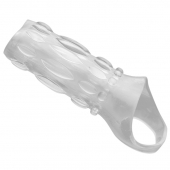 Насадка на пенис с кольцом для мошонки Clear Sensations Enhancer Sex Sleeve - 11,5 см. - XR Brands - в Обнинске купить с доставкой