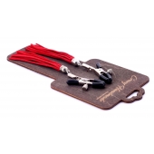 Металлические зажимы на соски с красными замшевыми кисточками - Crazy Handmade - купить с доставкой в Обнинске