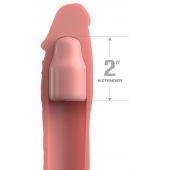 Телесная насадка-удлинитель 2 Inch Silicone X-tension with Strap - 20,3 см. - Pipedream - в Обнинске купить с доставкой