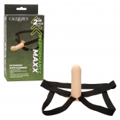 Телесный фаллопротез из силикона Extension with Harness - 15,75 см. - California Exotic Novelties - купить с доставкой в Обнинске