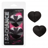 Черные пэстисы в форме сердечек Heart Pasties - California Exotic Novelties - купить с доставкой в Обнинске