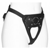 Черный универсальный пояс с фиксацией насадок кольцом - LOVETOY (А-Полимер) - купить с доставкой в Обнинске