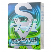 Презервативы Sagami Xtreme Mint с ароматом мяты - 3 шт. - Sagami - купить с доставкой в Обнинске