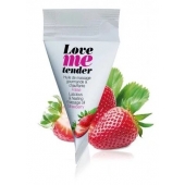 Съедобное согревающее массажное масло Love Me Tender Strawberry с ароматом клубники - 10 мл. - Love to Love - купить с доставкой в Обнинске