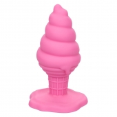 Розовая анальная пробка в виде мороженого Yum Bum Ice Cream Cone Butt Plug - 9,5 см. - California Exotic Novelties