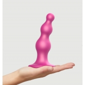 Розовый стимулятор-ёлочка Dildo Plug Beads Framboise Size M - 15 см. - Strap-on-me