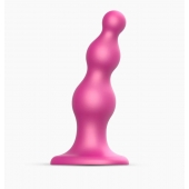 Розовый стимулятор-ёлочка Dildo Plug Beads Framboise Size M - 15 см. - Strap-on-me