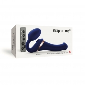 Синий безремневой страпон Multi Orgasm Size S с клиторальной стимуляцией - Strap-on-me - купить с доставкой в Обнинске