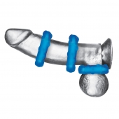 Комплект из трех голубых эрекционных колец 3-Pack Ribbed Rider Cock Ring Set - BlueLine - в Обнинске купить с доставкой