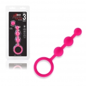 Розовые силиконовые анальные бусы Silicone Anal Beads - 14 см. - All About Anal