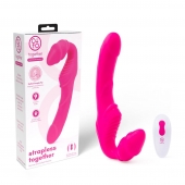 Розовый безремневой страпон на радиоуправлении Strapless Together - 22 см. - Together Toy - купить с доставкой в Обнинске