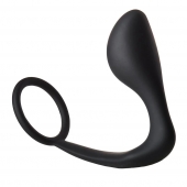 Черное эрекционное кольцо с анальной пробкой Anal Plug With Cockring - Dream Toys - в Обнинске купить с доставкой