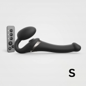 Черный безремневой страпон Multi Orgasm Size S с клиторальной стимуляцией - Strap-on-me - купить с доставкой в Обнинске