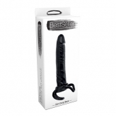 Чёрная насадка-фаллос для двойного проникновения INFLATABLE DILDO SLIM DONG  - 13,5 см. - Toyz4lovers - в Обнинске купить с доставкой