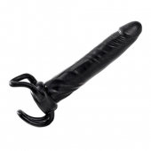 Чёрная насадка-фаллос для двойного проникновения INFLATABLE DILDO SLIM DONG  - 13,5 см. - Toyz4lovers - в Обнинске купить с доставкой