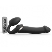 Черный безремневой страпон Multi Orgasm Size L с клиторальной стимуляцией - Strap-on-me - купить с доставкой в Обнинске