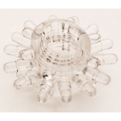 Прозрачное гелевое эрекционное кольцо с шипиками - Toyfa Basic - в Обнинске купить с доставкой