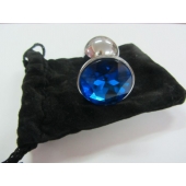Анальное украшение BUTT PLUG  Small с синим кристаллом - 7 см. - Anal Jewelry Plug - купить с доставкой в Обнинске