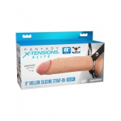 Полый страпон на ремнях 8’’ Hollow Silicone Strap-on - Pipedream - купить с доставкой в Обнинске