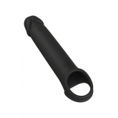 Черная насадка-удлинитель с вибрацией Vibrating Extender With Remote - Dream Toys - в Обнинске купить с доставкой
