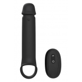 Черная насадка-удлинитель с вибрацией Vibrating Extender With Remote - Dream Toys - в Обнинске купить с доставкой