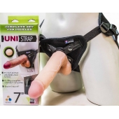 Страпон-унисекс с двумя насадками UNI strap 7  Harness - 19 и 16 см. - LOVETOY (А-Полимер) - купить с доставкой в Обнинске