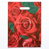 Пакет с цветочным принтом и вырубной ручкой (30х40 см) - Сима-Ленд - купить с доставкой в Обнинске