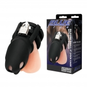 Черная клетка для пениса Silicone Small 2 in Cock Cage With Ball Divider - BlueLine - купить с доставкой в Обнинске