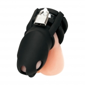 Черная клетка для пениса Silicone Small 2 in Cock Cage With Ball Divider - BlueLine - купить с доставкой в Обнинске