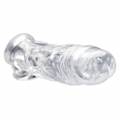 Прозрачная насадка для увеличения члена Realistic Clear Penis Enhancer and Ball Stretcher - 20,3 см. - XR Brands - в Обнинске купить с доставкой