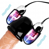 Черная стимулирующая насадка для головки полового члена Multi Speed Vibrating Penis Head Teaser - XR Brands - в Обнинске купить с доставкой