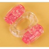 Прозрачное виброкольцо с двумя вибропульками - Toyfa Basic - в Обнинске купить с доставкой