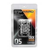 Прозрачная насадка с капельками STAY HARD COCK SLEEVE 05 CLEAR - Blush Novelties - в Обнинске купить с доставкой