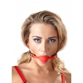 Силиконовый кляп-шар на чёрных ремешках Red Gag silicone - Orion - купить с доставкой в Обнинске