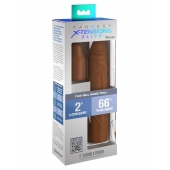 Коричневая насадка на член 2  Silicone X-tension - 20,3 см. - Pipedream - в Обнинске купить с доставкой