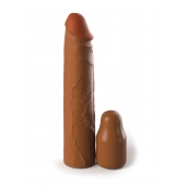 Коричневая насадка на член 2  Silicone X-tension - 20,3 см. - Pipedream - в Обнинске купить с доставкой