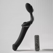 Черный безремневой вибрострапон Strap-On-Me Multi Orgasm Size XL - Strap-on-me - купить с доставкой в Обнинске