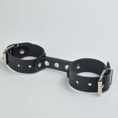 Черные кожаные наручники-фиксатор - Sitabella - купить с доставкой в Обнинске