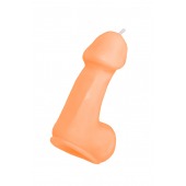 Оранжевая свеча в форме пениса - 47 гр. - Pecado - купить с доставкой в Обнинске