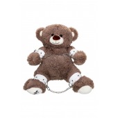 Бондажный набор: бурый мишка с белыми оковами и наручниками - Pecado - купить с доставкой в Обнинске