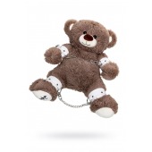 Бондажный набор: бурый мишка с белыми оковами и наручниками - Pecado - купить с доставкой в Обнинске