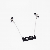 Зажимы на соски с кожаной подвеской BDSM - Crazy Handmade - купить с доставкой в Обнинске
