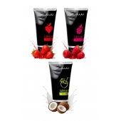 Набор из 3 съедобных лубрикантов JUJU (клубника, малина, кокос) - JuJu - купить с доставкой в Обнинске