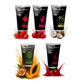Набор из 5 съедобных лубрикантов JUJU (клубника, малина, тропические фрукты, вишня, кокос) - JuJu - купить с доставкой в Обнинске