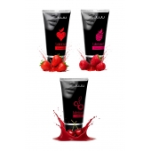 Набор из 3 съедобных лубрикантов JUJU (клубника, малина, вишня) - JuJu - купить с доставкой в Обнинске