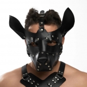 Черная кожаная маска «Собака» - Crazy Handmade - купить с доставкой в Обнинске Черная кожаная маска «Собака» - Crazy Handmade - купить с доставкой в Обнинске