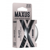 Черные утолщенные презервативы MAXUS Extra Strong с железным кейсом - 3 шт. - Maxus - купить с доставкой в Обнинске