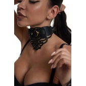 Фигурный чокер с узорами и золотистой фурнитурой - Crazy Handmade - купить с доставкой в Обнинске Фигурный чокер с узорами и золотистой фурнитурой - Crazy Handmade - купить с доставкой в Обнинске