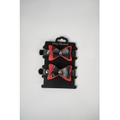 Черно-красные кожаные наручники с бантиками - Crazy Handmade - купить с доставкой в Обнинске Черно-красные кожаные наручники с бантиками - Crazy Handmade - купить с доставкой в Обнинске